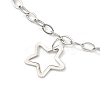 Non-Tarnish 304 Stainless Steel Cable Chain Hollow Charm Bracelets BJEW-P334-10C-P-2