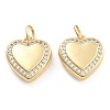 Brass Pave Clear Cubic Zirconia Pendants KK-U009-11D-G-1