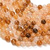 Natural Yellow Hematoid Quartz/Golden Healer Quartz Beads Strands G-F820-K03-8mm-4