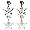2 Pairs 2 Colors Brass Clip-on Earrings EJEW-HY0001-10A-1