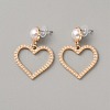 Plastic Imitation Pearl Beaded Geometry Dangle Stud Earrings EJEW-WH0013-57C-1