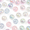 UV Plating Rainbow Iridescent Acrylic Beads X-OACR-P015-04B-1