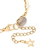 Brass Link Chain & 304 Stainless Steel Textured Dapped Chains Bracelets for Women BJEW-JB12481-03-4