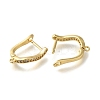 Rack Plating Brass Micro Pave Cubic Zirconia Hoop Earring Findings EJEW-H143-09G-2