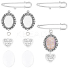 60Pcs 5 Styles Tibetan Style Alloy Pendants with Iron Brooch Findings TIBE-SC0009-45A-1