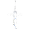 Flower Round Glass Beads Tassel Hanging Suncatchers for Window Garden Outdoor Decoration HJEW-WH20020-007D-1