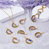 16Pcs 4 Styles Tibetan Style Alloy Moon Pendants PALLOY-FH00027-5