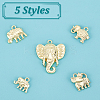 50Pcs 5 Style Rack Plating Alloy Pendants Rhinestone Settings FIND-CA0004-83-5