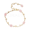6Pcs 6 Colors 304 Stainless Steel Star Link Bracelets for Women BJEW-JB12385-3