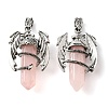 Natural Rose Quartz Pointed Pendants G-B042-04P-50-2