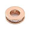 Rack Plating Brass Micro Pave Clear Cubic Zirconia European Beads KK-L215-021RG-1