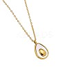 304 Stainless Steel Pave Natural White Shell Avocado Pendants Necklaces for Women FS-WGDDBAD-01-4