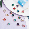 16Pcs 8 Colors Ion Plating(IP) 304 Stainless Steel with K9 Glass STAS-DC0008-45-4
