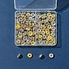120Pcs 2 Colors Brass Crystal Rhinestone Spacer Beads RB-FS0001-06-6