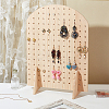 Arch Shaped Wood Earring Organizer Display Stands ODIS-WH0043-103-5