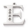Tarnish Resistant 304 Stainless Steel Letter Pendant Rhinestone Settings LS-STAS-J028-01E-1