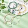 Natural Mixed Gemstone & Synthetic Hematite Beaded Stretch Bracelet BJEW-JB09760-2