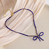 Feaceted Rondelle Glass Beaded Necklaces LK3957-2-1