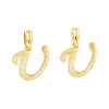 Rack Plating Eco-Friendly Brass Letter Pendants KK-K265-02G-U-1