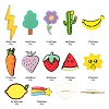 12Pcs 12 Style Acrylic Badges Brooch Pins JEWB-LS0001-12-2
