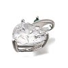 Brass Pave Clear Cubic Zirconia Charms LS-KK-Q048-21P-2