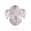 Adjustable 304 Stainless Steel Cuff Open Rings for Women RJEW-N052-24P-2