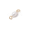 Natural Cultured Freshwater Pearl Potato Links Connector Charms PALLOY-JF04173-02-5