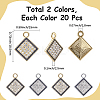40Pcs 2 Colors Alloy Rhinestone Pendants FIND-SC0020-26-2