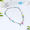 1Pc Glass Seed & Acrylic & Plastic Imitation Pearl Beaded Necklaces NJEW-LP0007-25-3