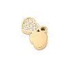 304 Stainless Steel Micro Pave Cubic Zirconia Pendants STAS-P431-36B-G-2