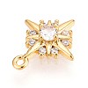 Brass Micro Pave Clear Cubic Zirconia Pendants X1-KK-T075-24G-2