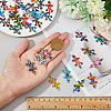 48Pcs 12 Colors UV Printed Alloy Connector Charms FIND-HY0003-03-3