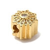 Flower Rack Plating Brass Micro Pave Cubic Zirconia European Beads KK-G511-04D-G-2