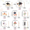 32Pcs 8 Styles Graduation Season Alloy Enamel Pendants ENAM-YW0005-72-3