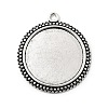 Flat Round Tibetan Style Pendant Cabochon Settings TIBE-C067kg-01AS-NR-1
