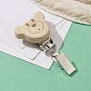 Iron ID Card Clips with Wood Animal JEWB-BR00127-05-4