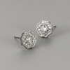 Valentine's Day Brass Clear Cubic Zirconia Stud Earrings WGA37BF-06-1