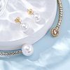 Round Plastic Imitation Pearl Stud Earrings & Cubic Zirconia and Rhinestone Heart Cuff Choker Necklaces Sets SJEW-U003-01G-3