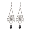 Halloween Themed Spider Alloy Dangle Earrings EJEW-JE06073-1
