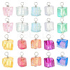 20Pcs 10 Colors Electroplated Natural Quartz Pendants PALLOY-AB00170-1