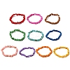 10Pcs 10 Colors Dyed Natural Freshwater Shell Beaded Stretch Bracelets for Men Women BJEW-JB12478-2