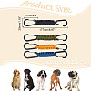 4Pcs 4 Colors Polyester Cord Braided Dog Harness Collar Leash Connector AJEW-GO0001-38-2