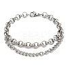 201 Stainless Steel Link Rolo Chain Bracelets for Women BJEW-B143-18P-4