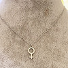 Gender Symbol 201 Stainless Steel with Alloy Pendant Necklaces for Women FS-WG4C551-03-1
