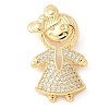 Brass Micro Pave Cubic Zirconia Pendants KK-U053-18G-1
