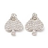 Brass Micro Pave Clear Cubic Zirconia Pendants ZIRC-P094-20P-RS-1