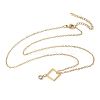 304 Stainless Steel Crystal Rhinestone Geometric Pendant Cable Chain Necklaces NJEW-Z073-01G-03-4