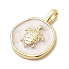 Brass Enamel Pendants KK-P338-15G-04-2