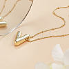 1pc Brass Chain with Alloy Letter Pendants Necklaces NJEW-LP0001-41V-G-3