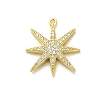 Rack Plating Brass Micro Pave Clear Cubic Zirconia Pendants KK-L210-011G-1